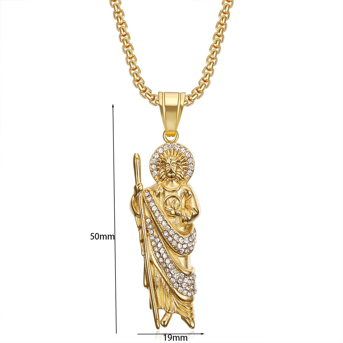 Stainless Steel Saint Jude Pendant Necklace