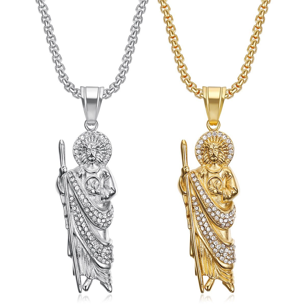 Stainless Steel Saint Jude Pendant Necklace