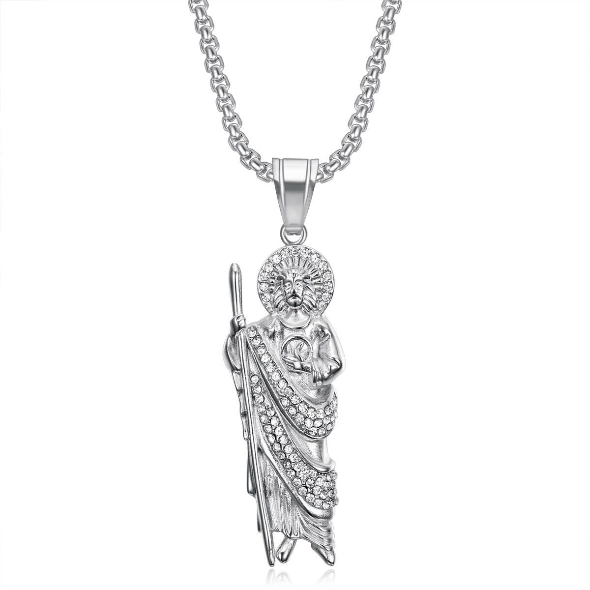 Stainless Steel Saint Jude Pendant Necklace