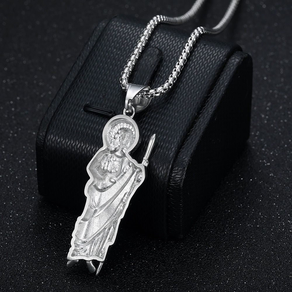 Stainless Steel Saint Jude Pendant Necklace
