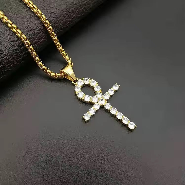 Stainless Steel Ankh Pendant Necklace - Simple Design with Elegant Finish