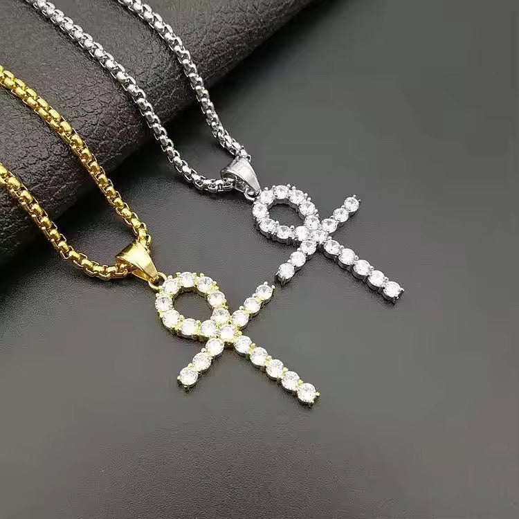 Stainless Steel Ankh Pendant Necklace - Simple Design with Elegant Finish